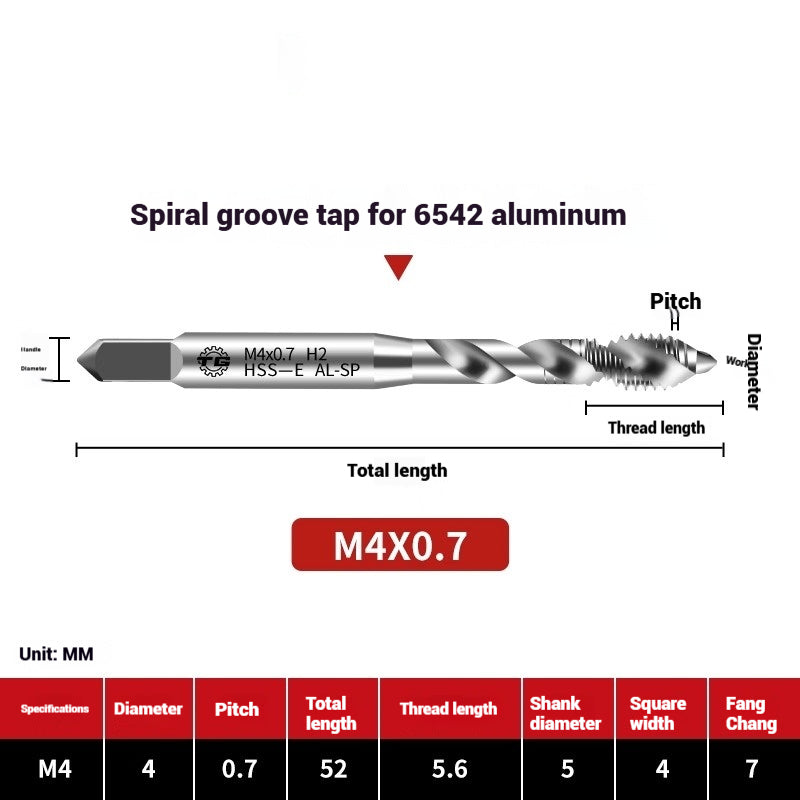 1102-High speed steel taps for aluminum machine tapping aluminum alloy tapping spiral groove aluminum tapping aluminum plate tapping 3-12mm Shandong Denso Pricision Tools Co.,Ltd.